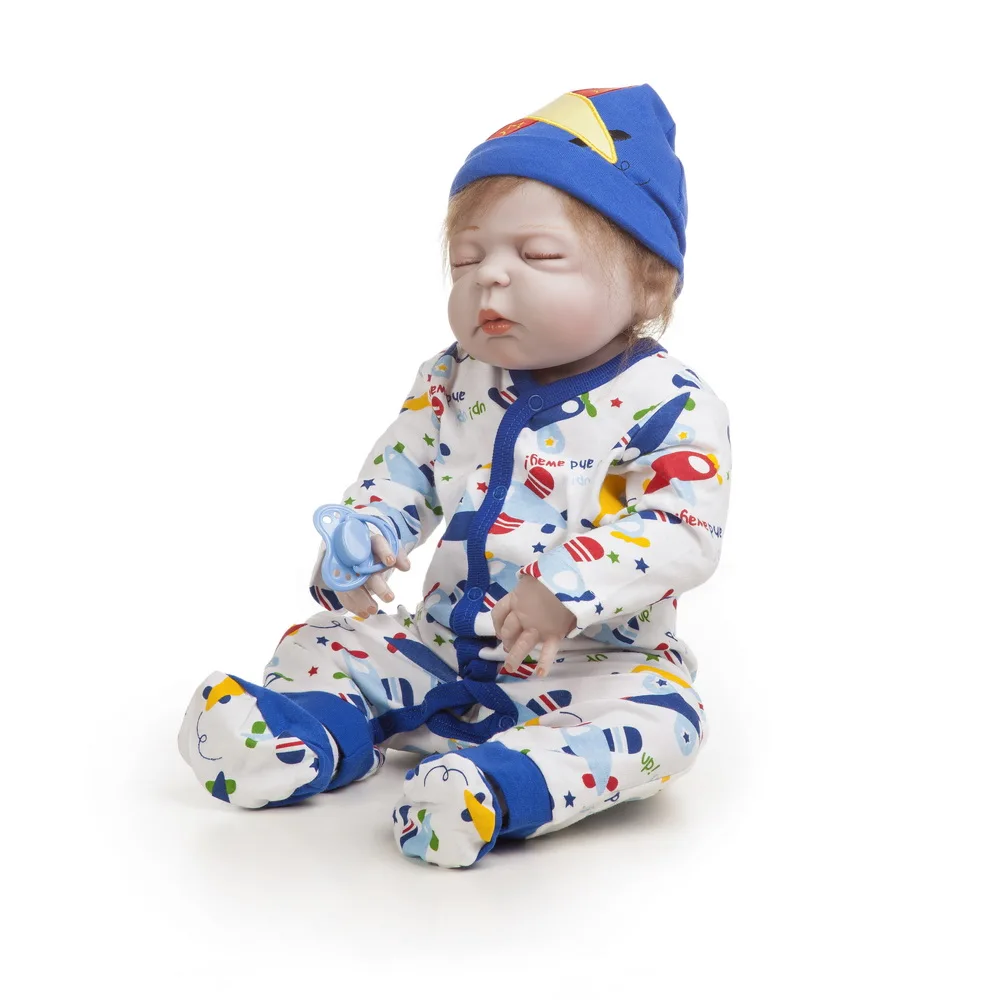 55cm Reborn Baby Dolls Full Silicone Lifelike 22 inch Bebe Realistic Real Boy Kids Doll Birthday and Christmas Gift | Игрушки и хобби