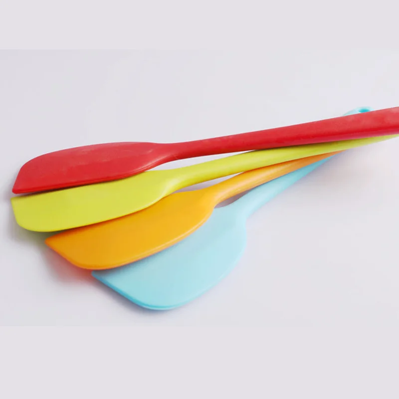 One-piece Silicone Small Scraper Cake Trowel Baking Butter Scraping Utensils Kitchen Tools DIY Cake Baking 4 Color