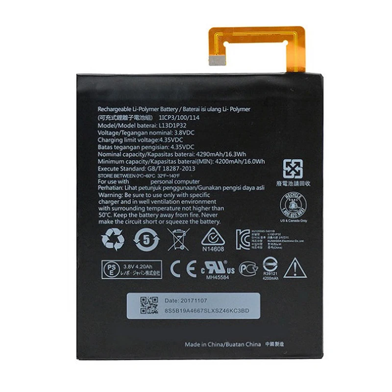 Оригинальный сменный аккумулятор 4290 мАч L13D1P32 для Lenovo Lepad A8-50 A5500 Tab | Мобильные