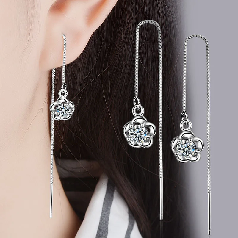 

Женские серьги из серебра 925 пробы, с цветком сливы