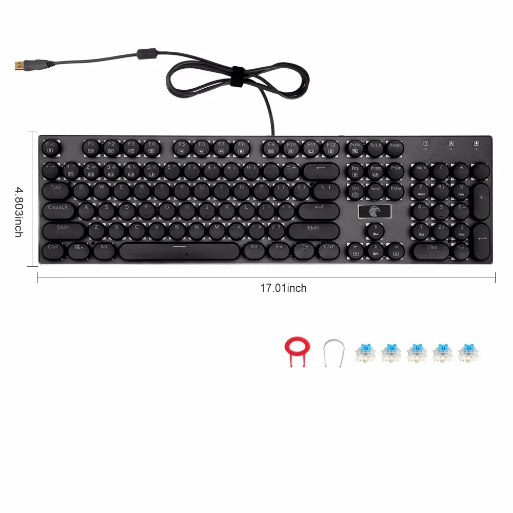 Механическая игровая клавиатура RGB в стиле ретро программируемая подсветка