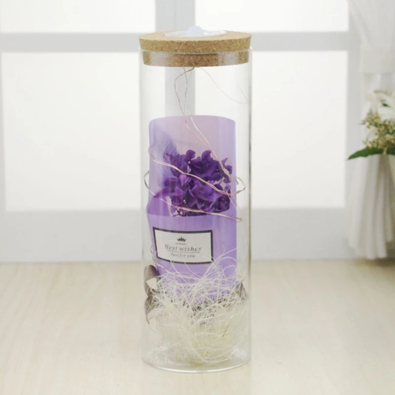 Букет гортензии Подарочная коробка светящийся стеклянный букет бутылка День