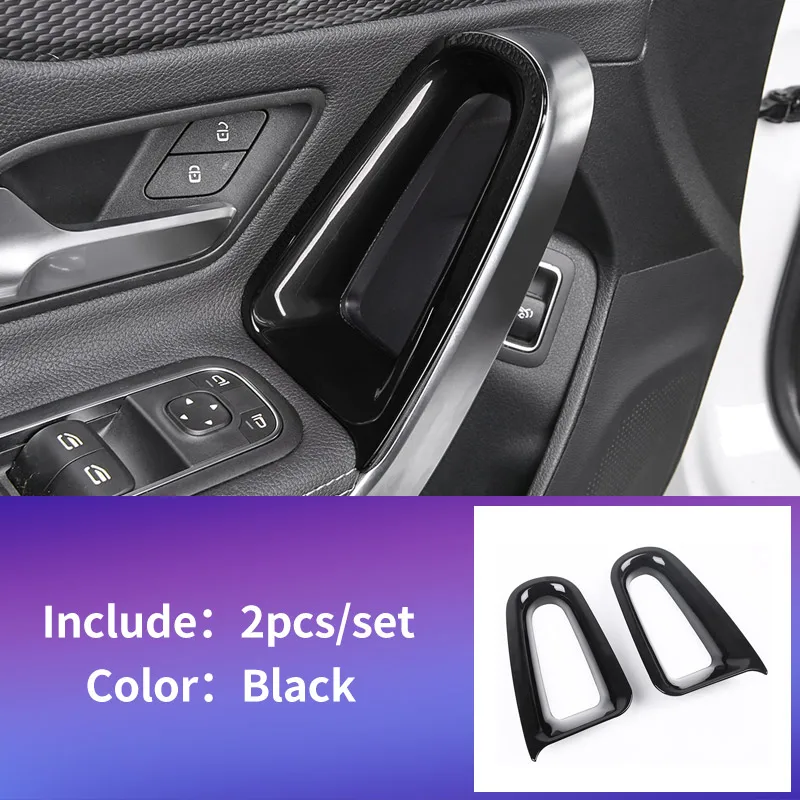 black 4pcs Ручка Накладка двери для Mercedes w177 amg/classe a Mercedes класса a w177 clase планки/a180 Mercedes a класса w177 аксессуары - Название цвета: black 4pcs