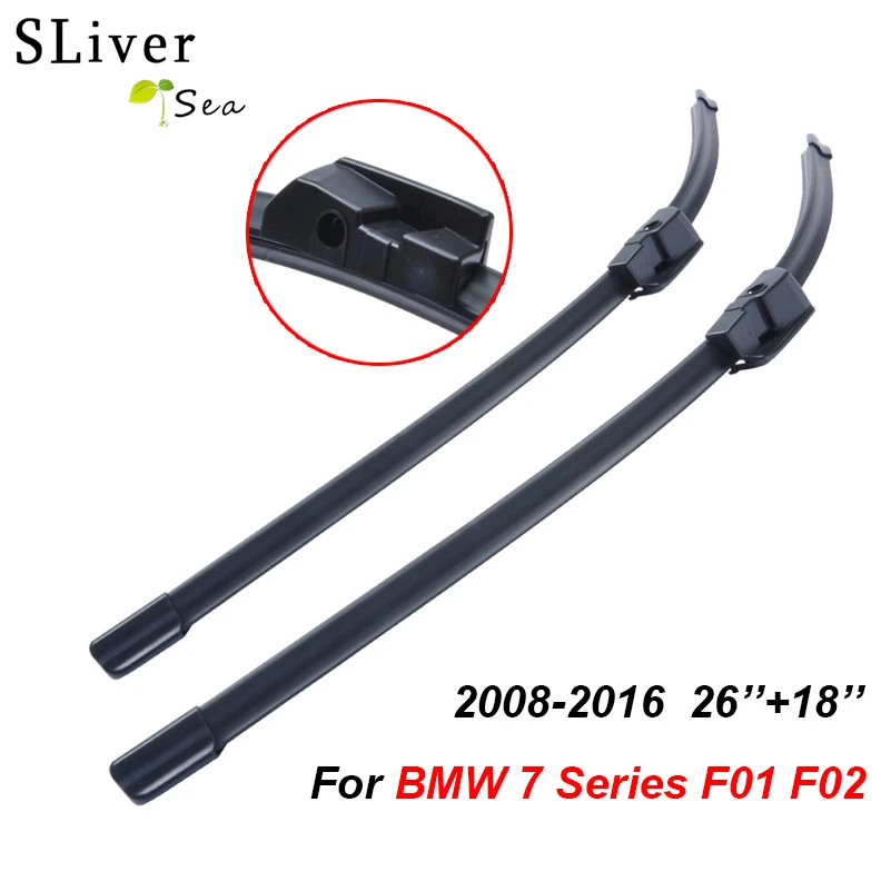 SLIVERYSEA Дворники для BMW 7 серии F01 F02 2010 года 26 ''+ 18'' резиновые Bracketless ветровое