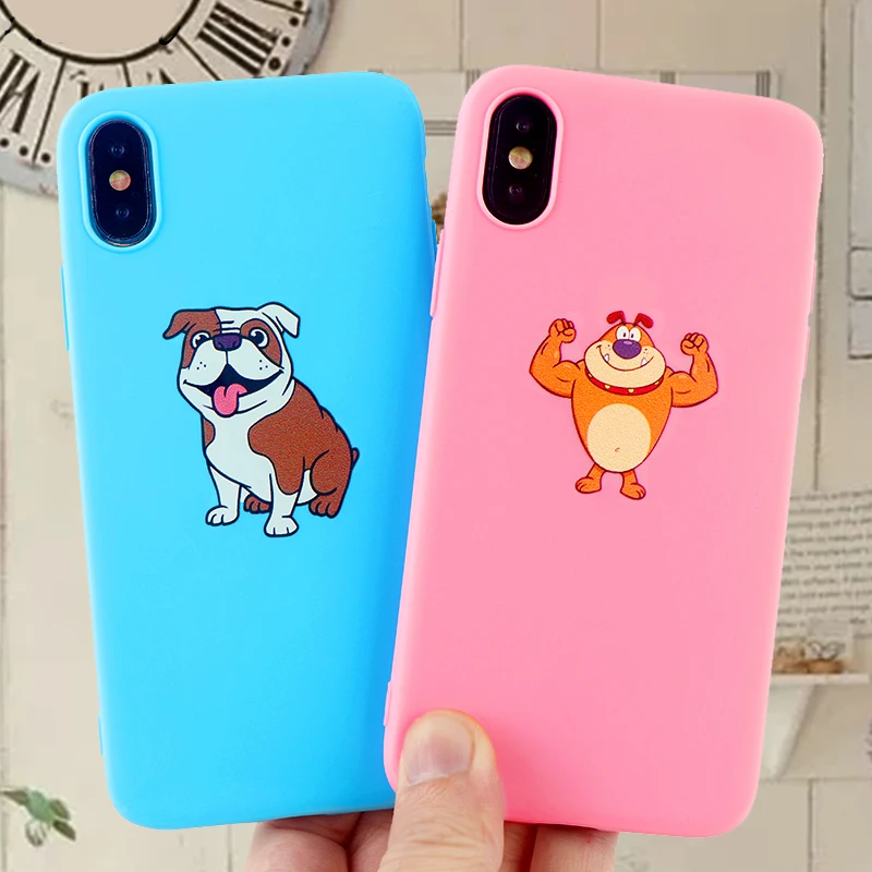 Fashion Dog Phone Cases for IPhone X XS MAX XR 8 7 6 S Plus Case Bulldog Soft Silicone Fitted Mobile Covers Accessories |