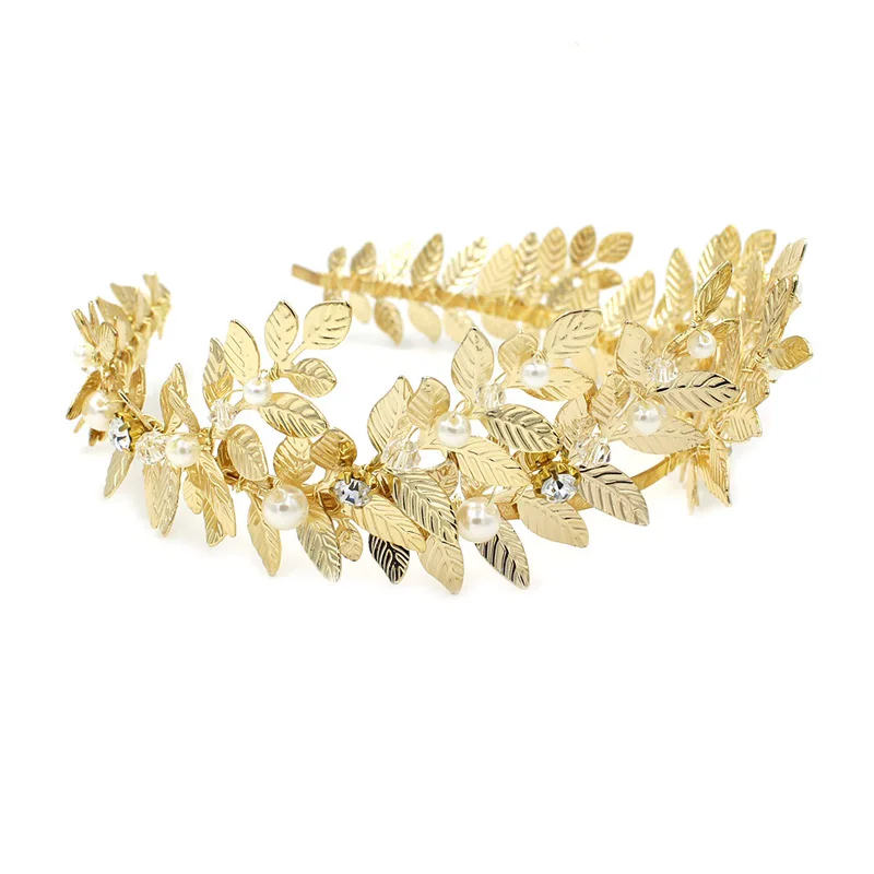 Тиара Свадебные аксессуары для волос корона ручной работы с жемчужной отделкой