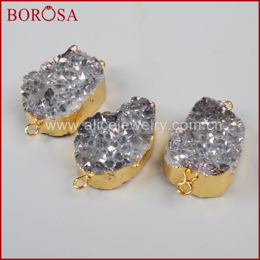 Новое поступление от BOROSA 10 шт. золотистый цвет натуральный кристалл кварц титан