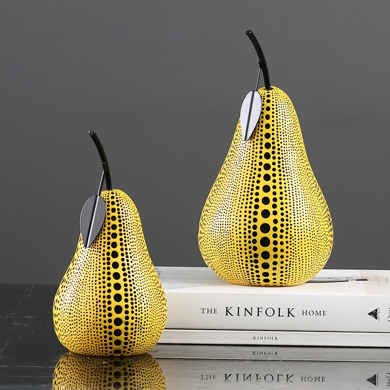 

Modern Simple Style Yellow Apple&Pear Resin Statue Creativity Desktop Crafts Sculpture Home Decoration Accessories 111