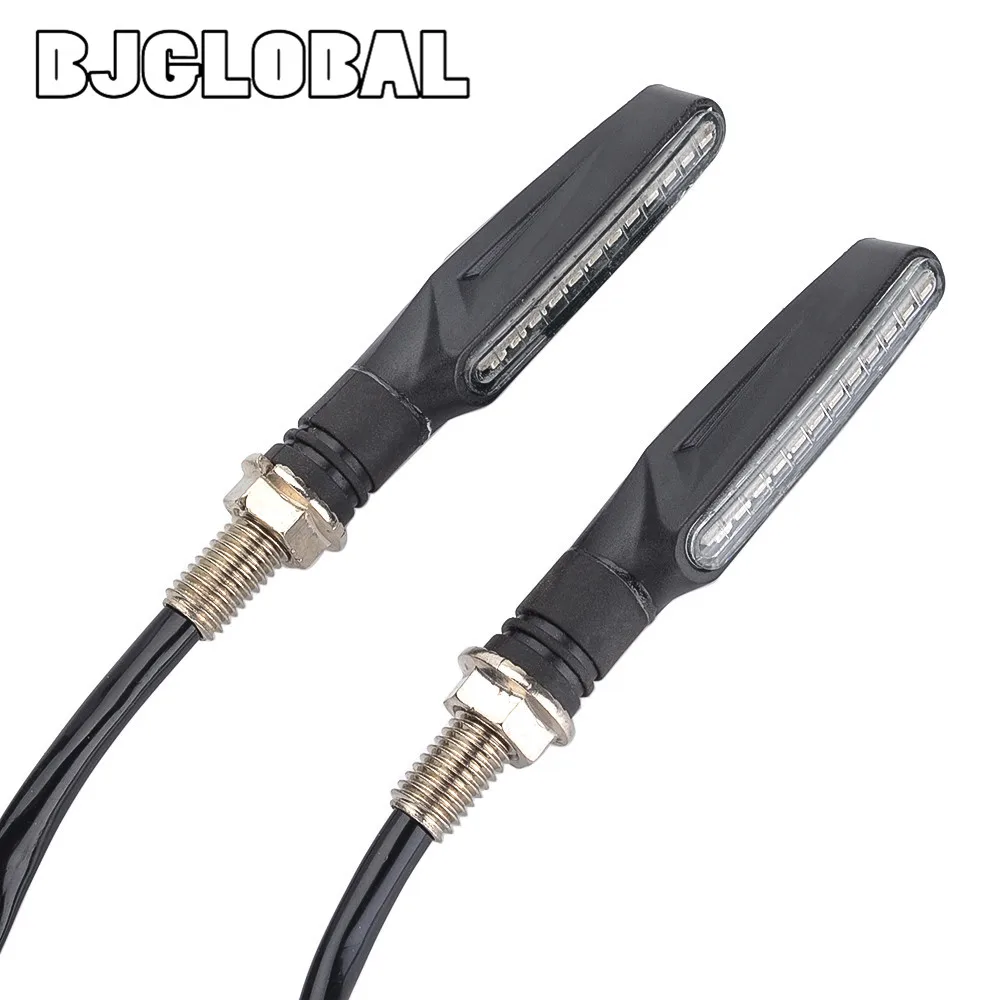 BJGLOBAL Pair Универсальный светодиодный указатель поворота мотоцикла янтарный индикатор света M10 для Harley Yamaha Honda Suzuki Ducati