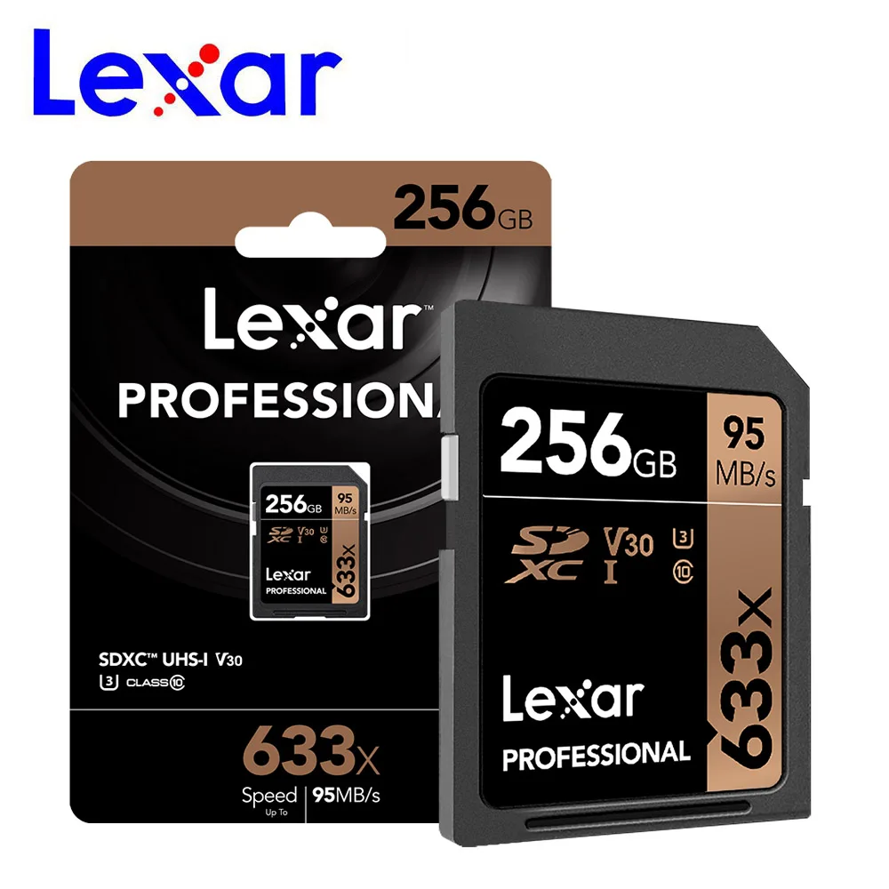256 ГБ Lexar 633x sd карта, 16 ГБ, 32 ГБ, 64 ГБ, Class10 SD SDHC/SDXC карты памяти sd карты 128 ГБ 256 ГБ 512 ГБ 95 МБ/с. для зеркальной однообъективной камеры/HD камера - Емкость: 256 ГБ