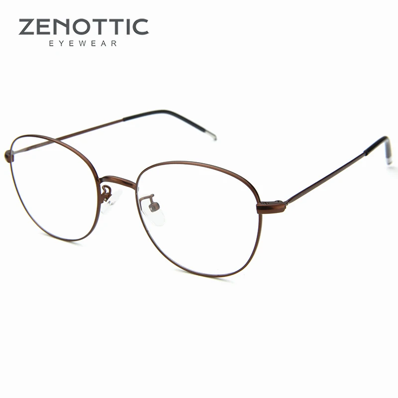 ZENOTTIC металлические круглые очки по рецепту женские ретро оптические для