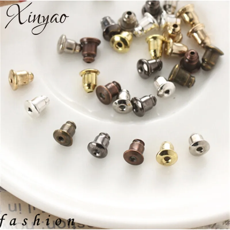 200 шт./лот золото/серебро Цвет пули металла серьги обратно подключение
