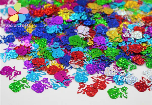 Распродажа! Lucia crafts 20 г/50 г Случайные Смешанные цвета Радужная чашка с блестками для рождественской Конфетти украшения D0113 - Цвет: Snowman 20g