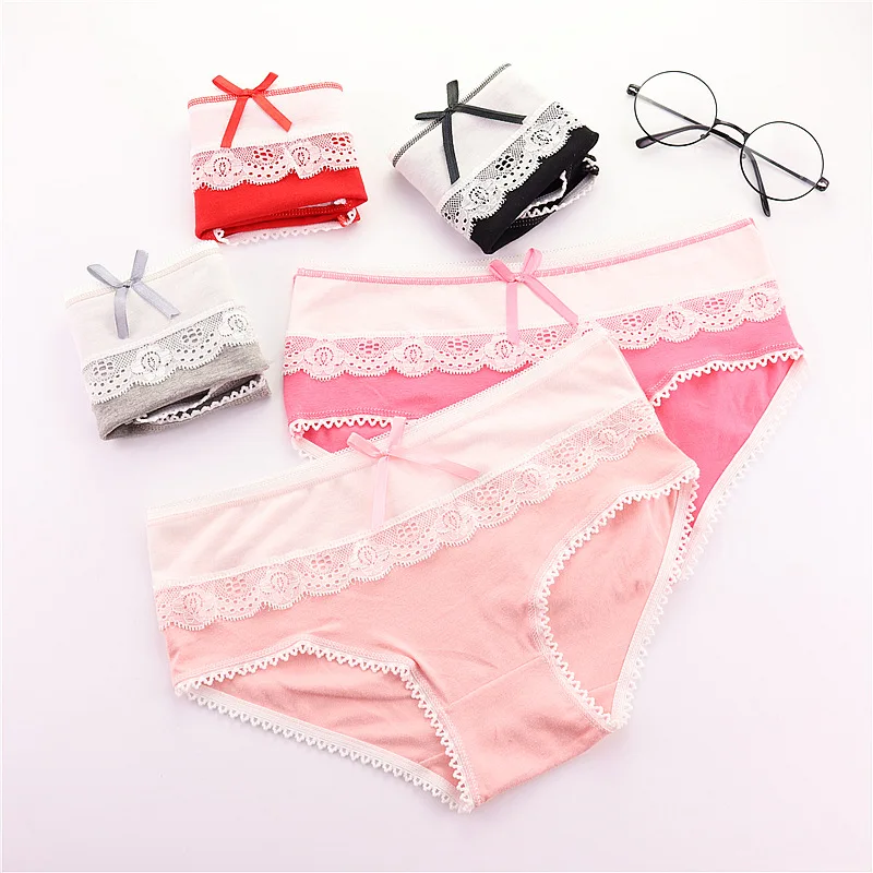 

4pcs/Lot Girls Panties Lace Girl Underwear For Teens 12-18 Years Children Cotton Lingerie Underpants