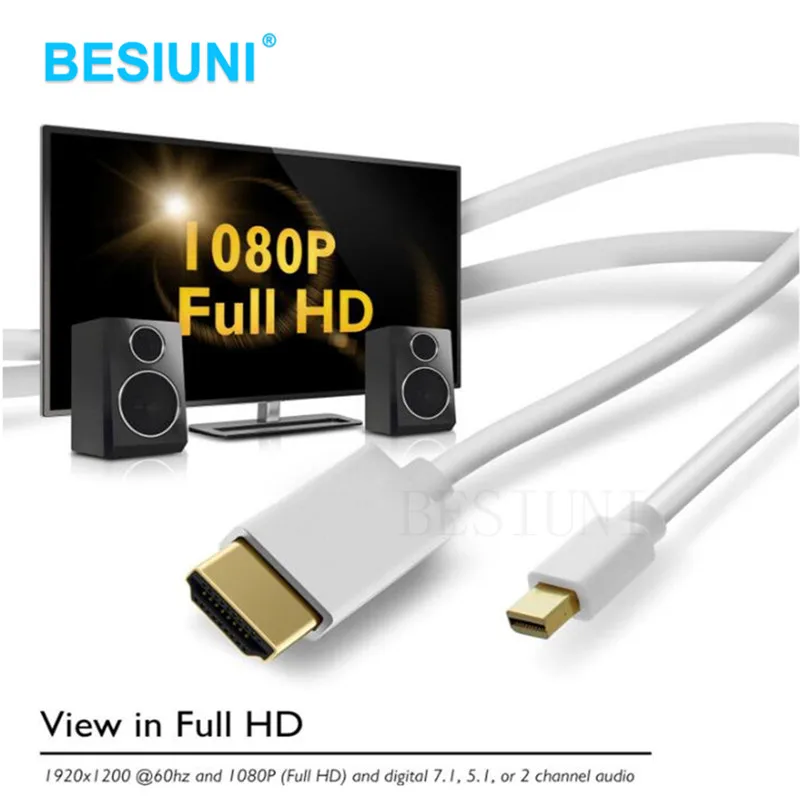 Кабель адаптер BESIUNI для Apple Macbook Mac Air мини дисплей с портом Thunderbolt 1 8 м DP HDMI|display port