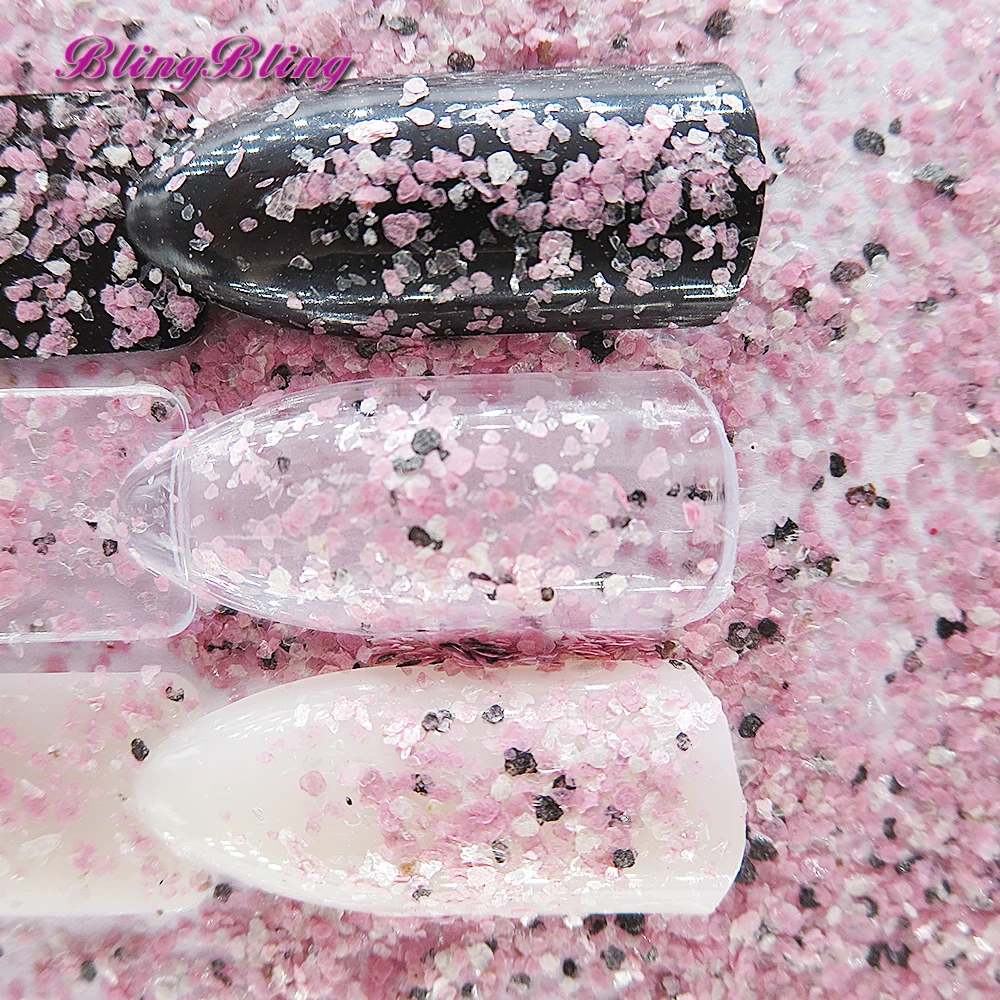 BlingBling 12 Коробки Мрамор 3d Блеск ногтей хлопья нерегулярные сломанные пайетки для