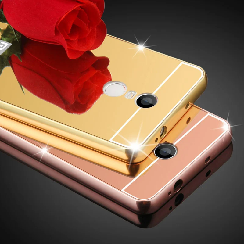 Зеркальный Алюминиевый бампер, акриловый чехол из поликарбоната для xiaomi redmi 3, 5 Plus, 4A, 5X, A1, Note 3, 5, модный роскошный чехол на заднюю панель