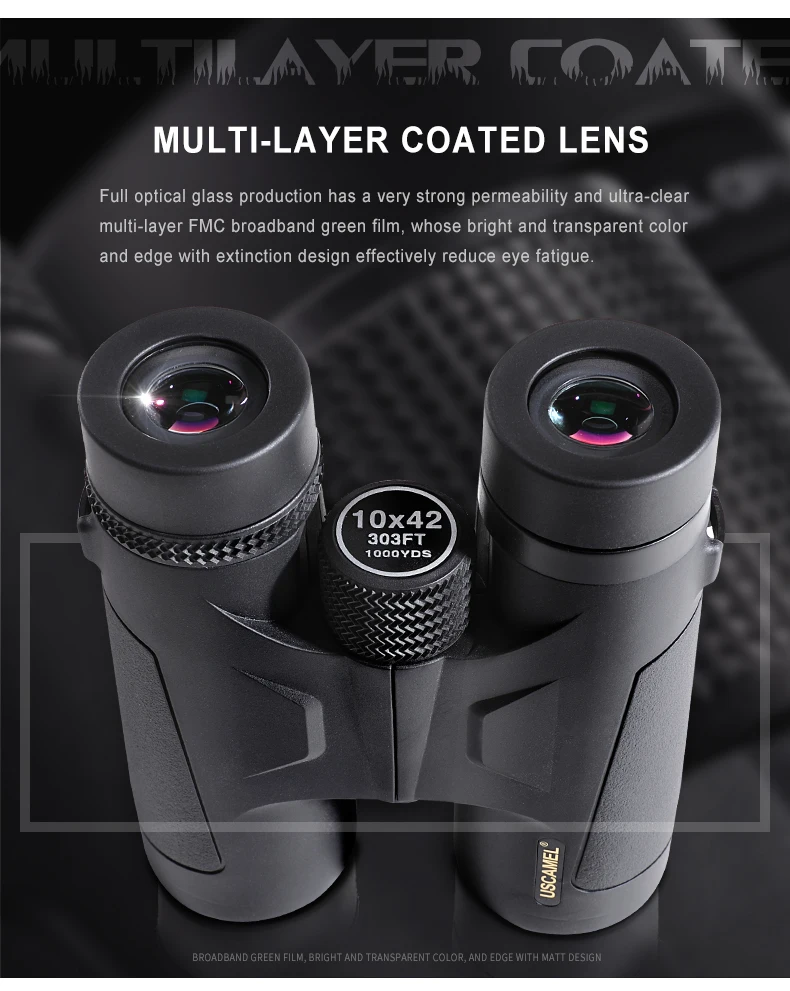 USCAMEL HD 10x26 бинокль Компактный мощный зум большой дальности профессиональный водонепроницаемый складной телескоп для охоты на открытом воздухе