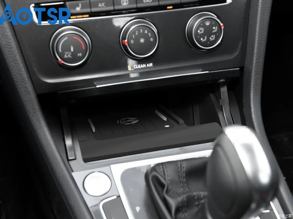 Беспроводное Автомобильное зарядное устройство Aotsr QI для Volkswagen Golf 7 2017 2018