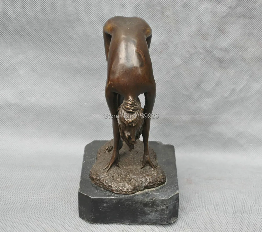 Бронзовая привлекательная статуя 8 дюймов для красоты тела женская обнаженная