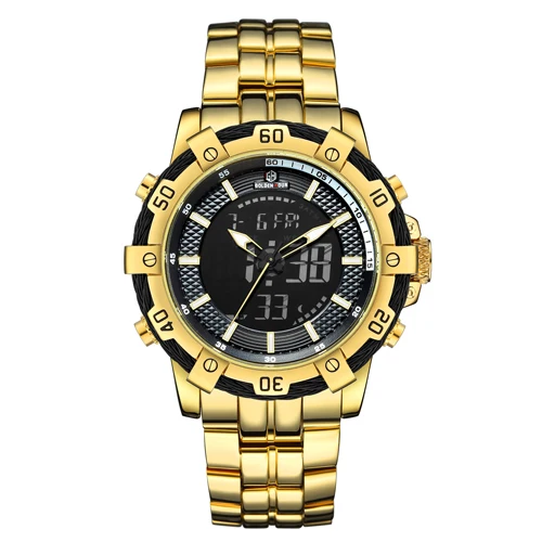 Gold Black GOLDENHOUR Топ люксовый бренд мужские модные бизнес Кварцевые часы мужские s водонепроницаемые золотые наручные часы из нержавеющей стали Relogio Masculino - Цвет: Gold Black