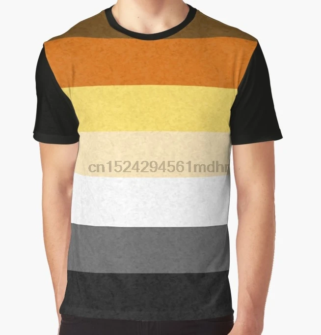 Мужская футболка с принтом по всему миру Веселая надписью Gay Bear Pride Flag коротким