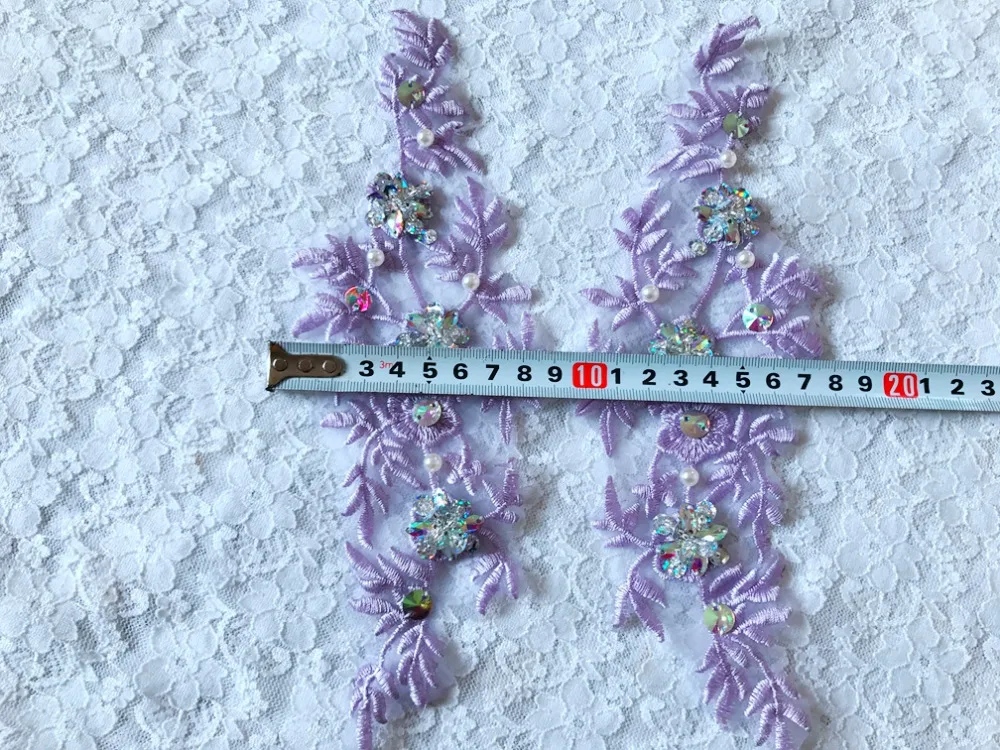 Светильник-фиолетовая отделка блестящие бусины 24*8 см для юбки платья | Дом и сад