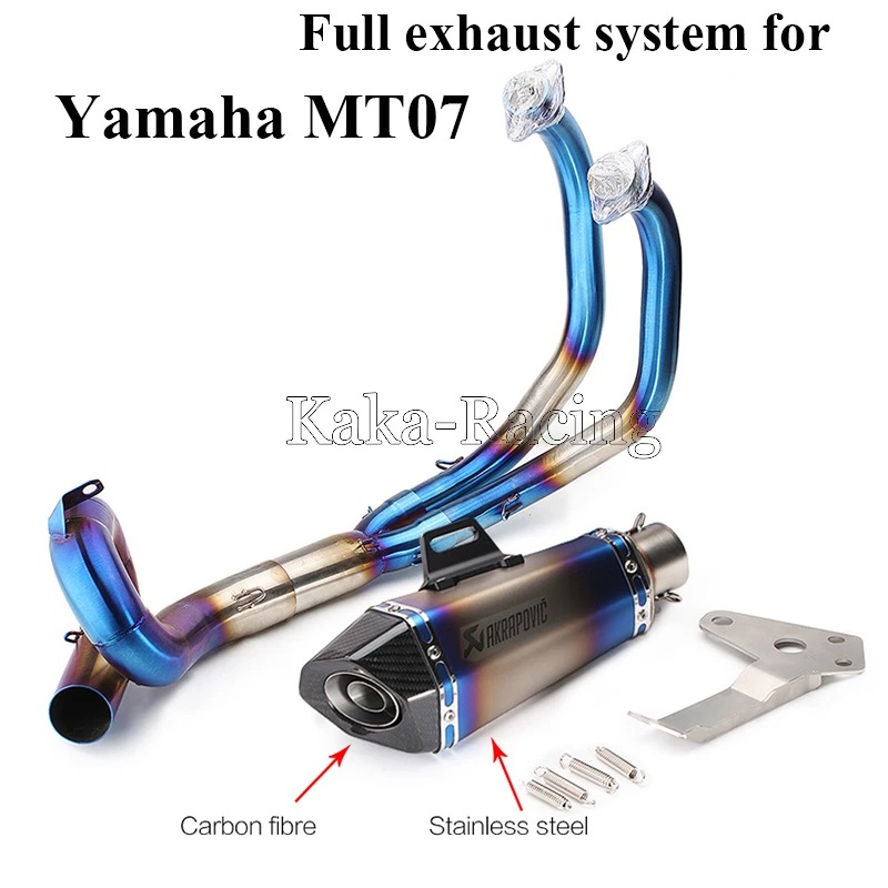 MT07 moto rcycle глушитель скольжения на полную систему акроповый Escape для Yamaha mt 07 FZ 2014 2018