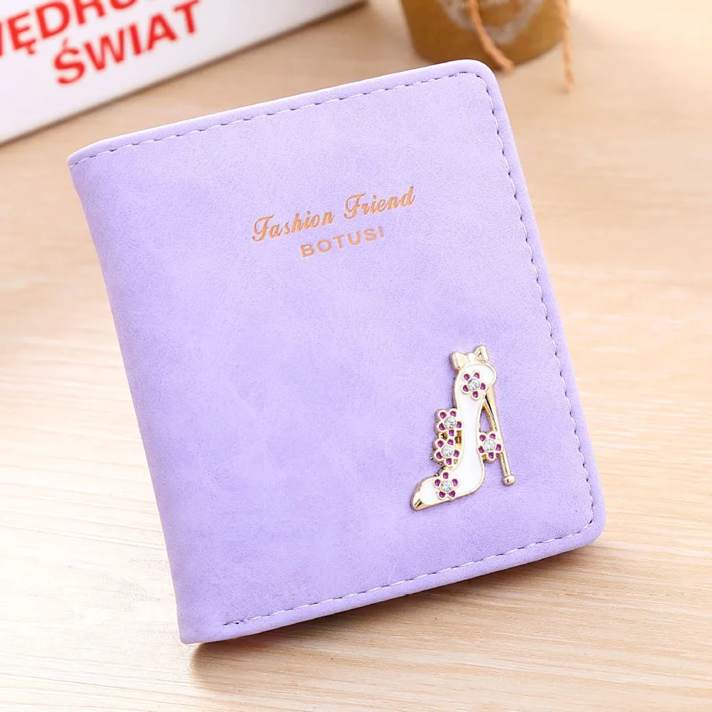 Модные короткие кошельки для женщин Дамский бумажник с надписью кожаный