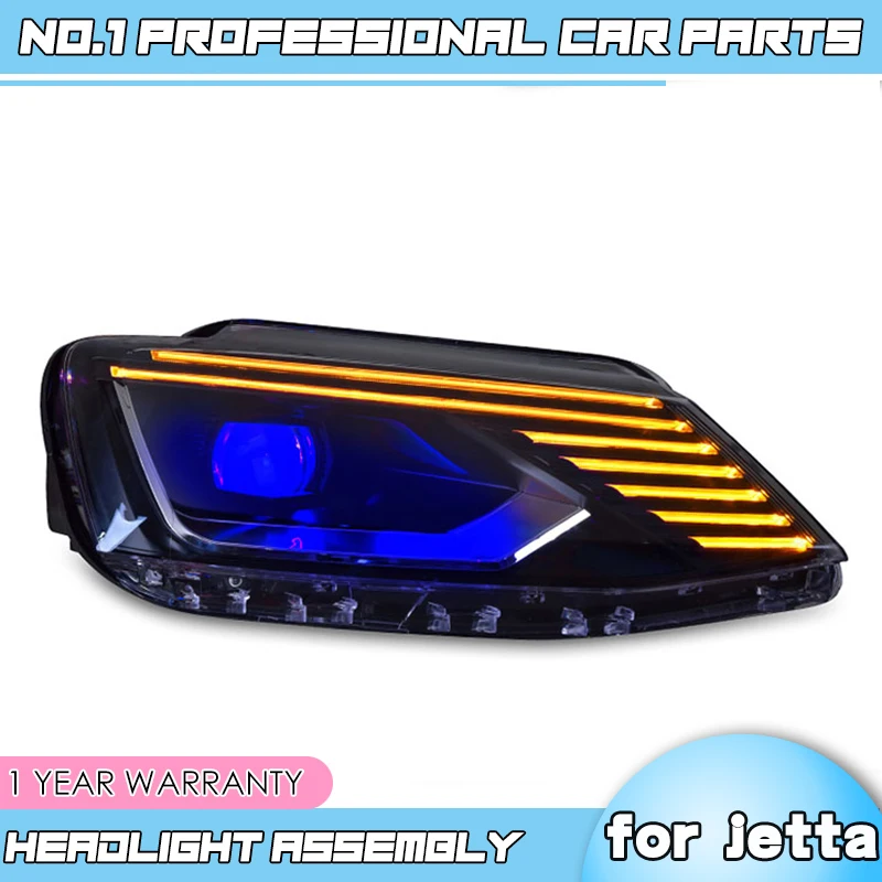 BiNFU автомобильный Стайлинг для нового VW Jetta 2011- LED светодиодные дневные ходовые огни на передних фарах+ Динамический указатель поворота светодиодный высокий луч ближнего света HID bi-Xenon объектив