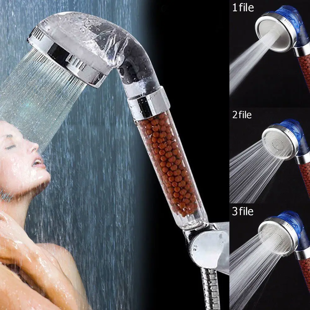 

Zloog High Pressure Saving Water 3 Function Stone Stream Handheld SPA Shower Head With Healthy Negative Ion SPA Filtered