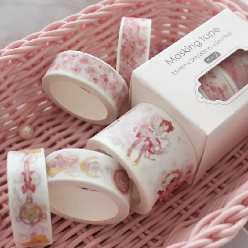 3 рулонов Васи набор маскировочной клейкой ленты лепесток единорог с цветочным