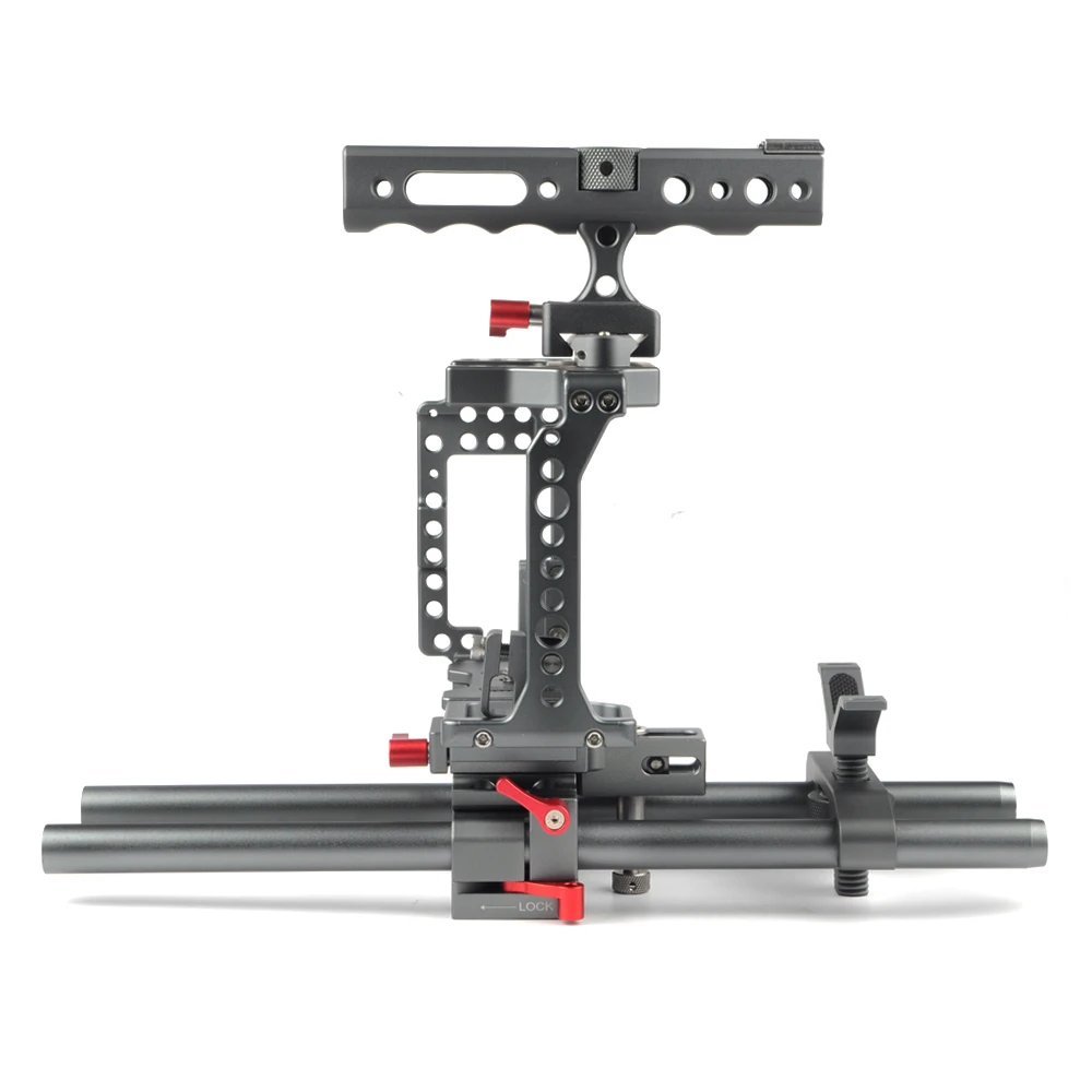 WARAXE Camera Cage Kit for For SONY A7 III A7II A7S A7SII A7R A7RII A7R3 M3, with Top Handle, Lens Holder VS TILTA cage