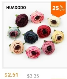 HUADODO, 10 шт., 5 см, гвоздика, цветочные головки, шелковые искусственные цветы для дома, свадебные украшения, сделай сам, рождественские искусственные цветы