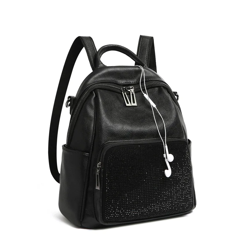 Женские рюкзаки из 100% натуральной кожи новый модный роскошный брендовый женский