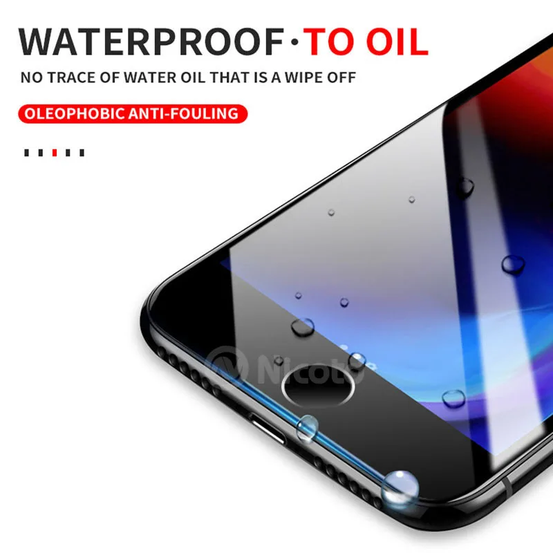 Закаленное стекло 6D с изогнутыми краями для iPhone 7 8 Plus XS MAX X 7Plus 9H защита экрана