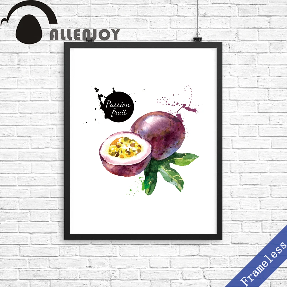 Без рамки холст печать ручная краска акварель Страсть фрукты плакат картина