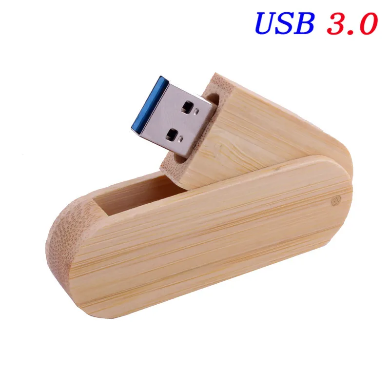 JASTER USB 3,0 деревянный портативный деревянный USB флеш-накопитель, флешка 4 ГБ 8 ГБ 16 ГБ 32 ГБ 64 ГБ, карта памяти, свадебный подарок, логотип, настраиваемый подарок - Цвет: Bamboo