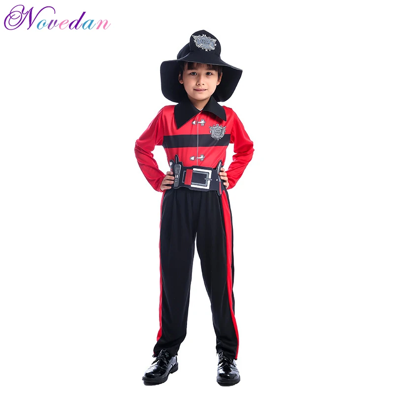 Детский маскарадный костюм Fireman Sam аниме ТВ Мальчики пожарный Косплей Униформа