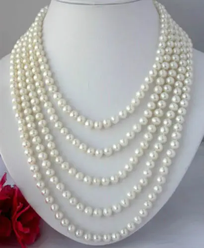 100  INCH Natural BEAUTIFUL 8-9 MM AKOYA WHITE PEARL NECKLACE