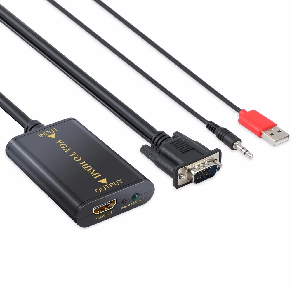 Адаптер LiNKFOR VGA HDMI совместимый преобразователь кабеля с поддержкой аудио для HDTV