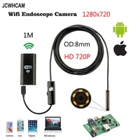 8mm 2mp cmos wifi android ios endoscope camera 1m 2m cable waterproof snake tube pipe borescope 720p for iphone camera endoscope
