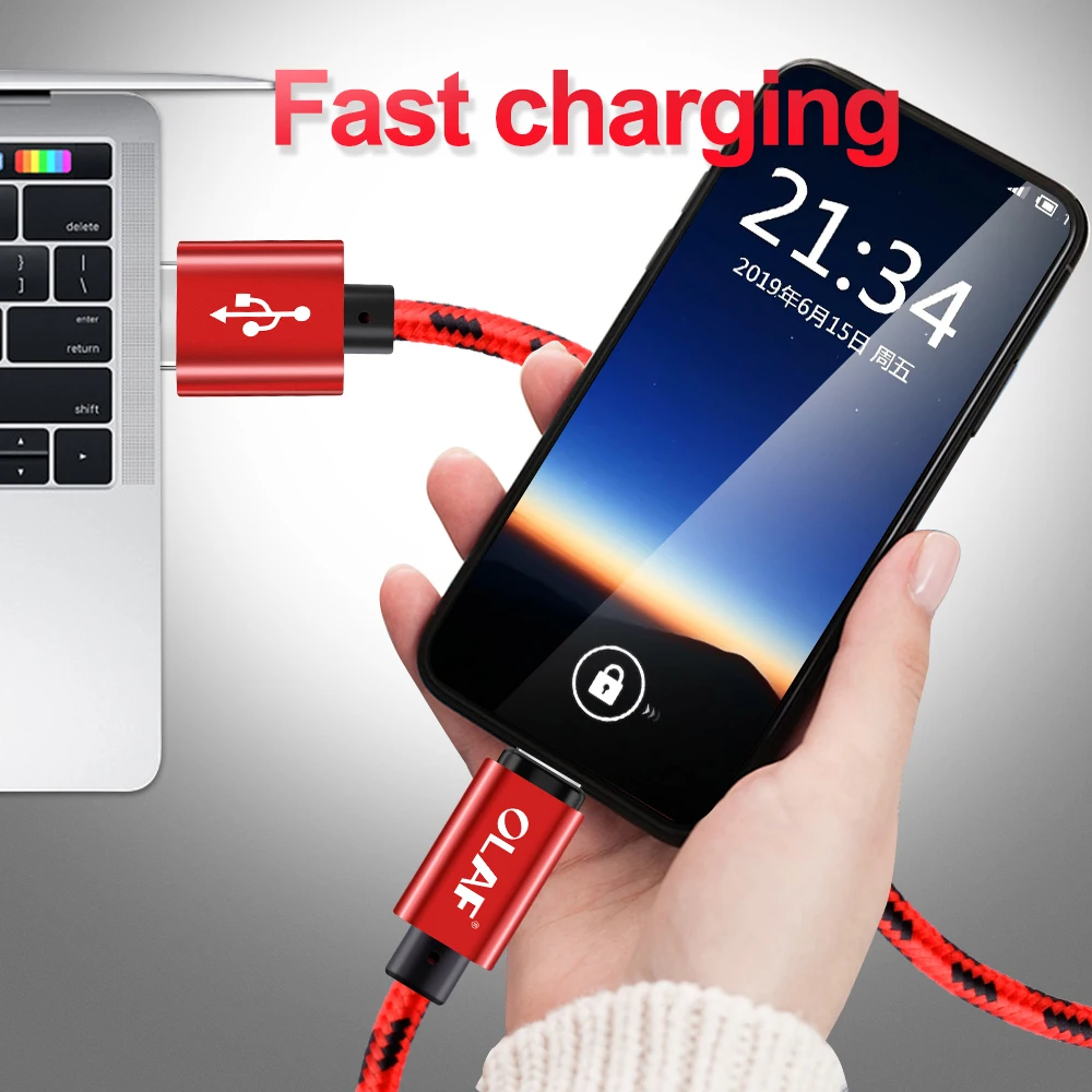 Кабель USB Type C OLAF 1 м 2 кабель для быстрой зарядки шнур передачи данных типа 3