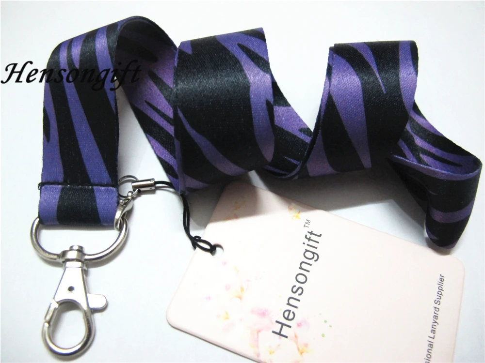 Hensongift One PC розовый/черный/белый Zebra Key Lanyard Cheetah нагрудные опознавательные Значки для идентификации владельцев животных полосой телефон шеи ремни