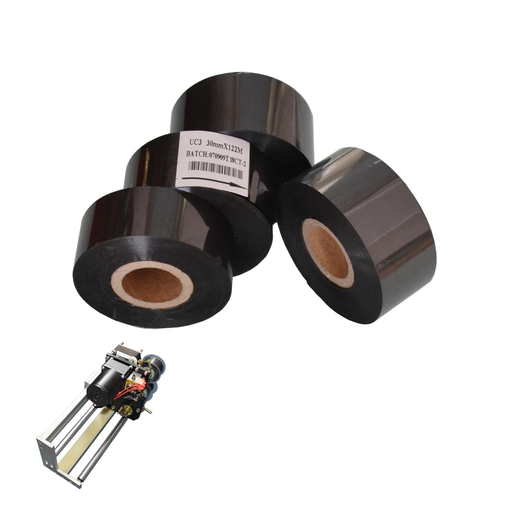 Black Width 35mm length 100m hot mdf stamping ribbon for packing bags