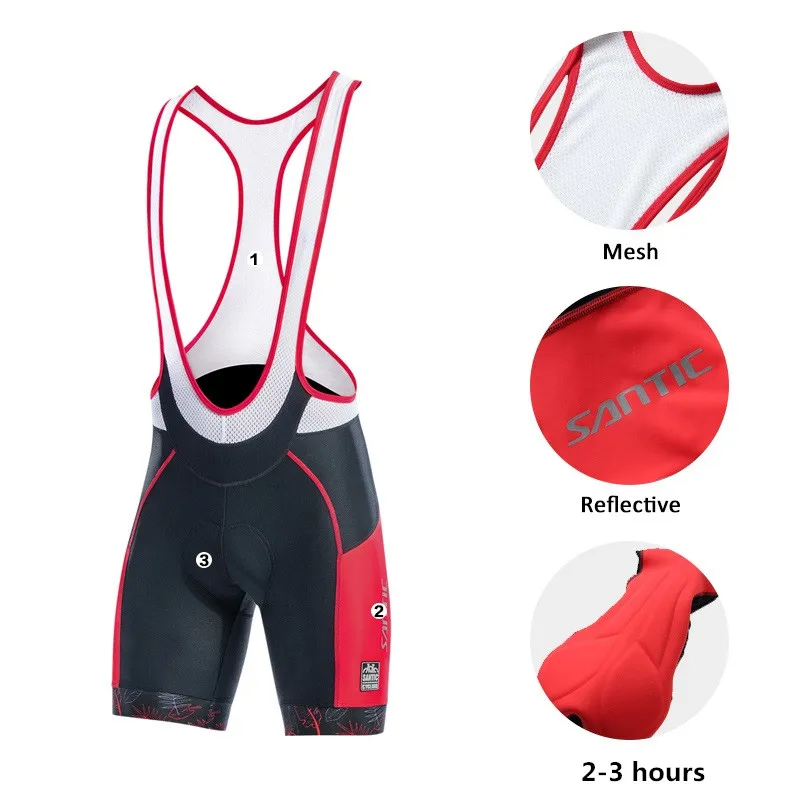 Santic2019 Новое поступление Pro Fit Летние итальянские 4D Pad дорога MTB велосипеда езда Биб