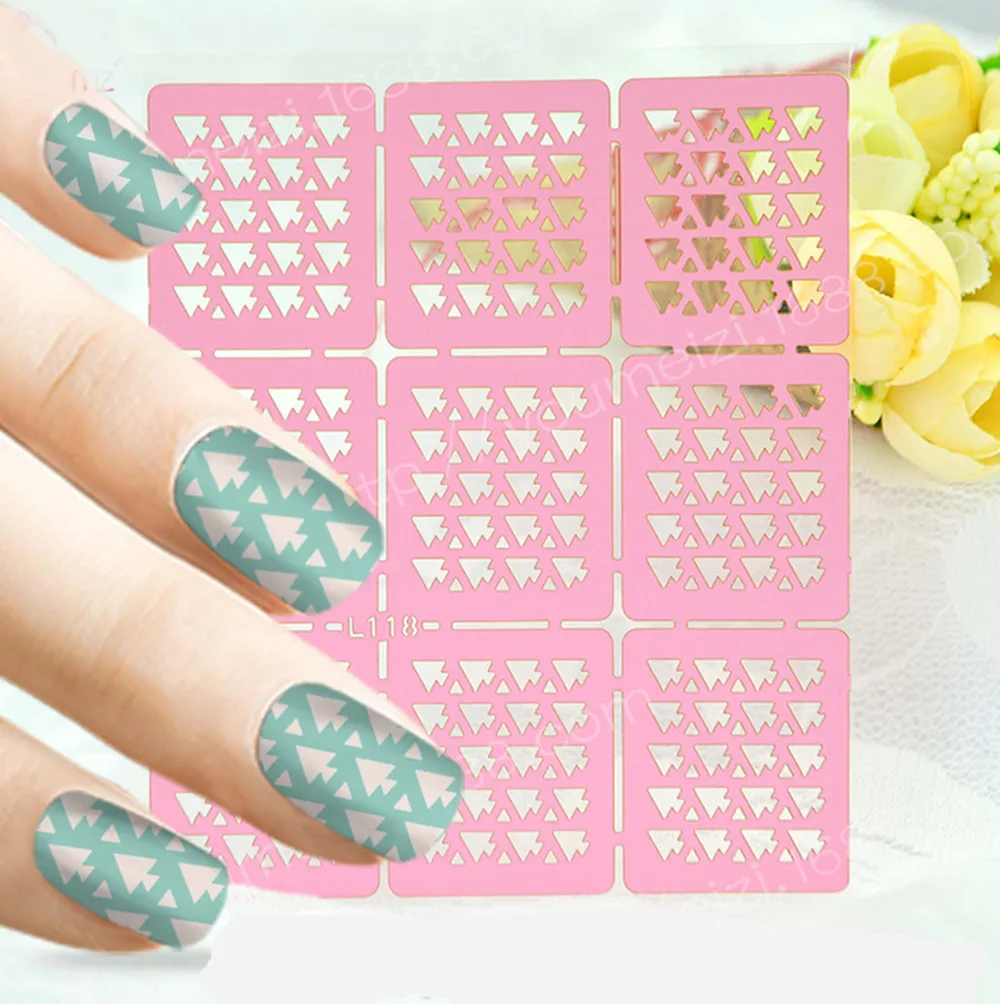 Трафареты для дизайна ногтей наклейки в форме сердца полировки блестящие Уход за