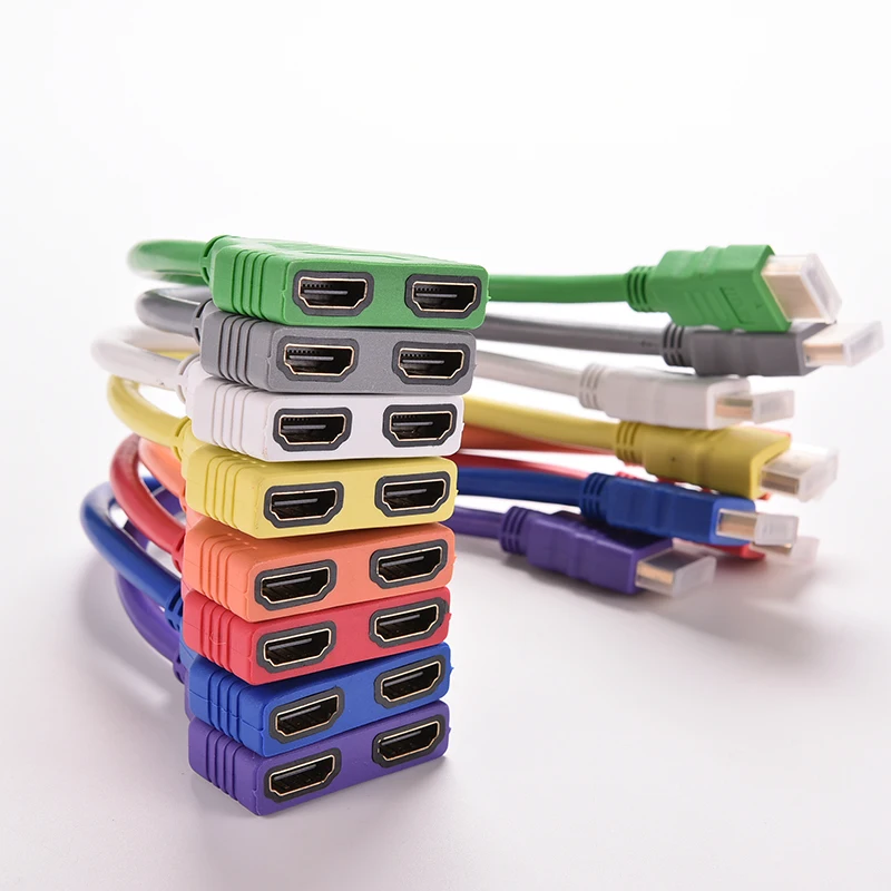 Переходник HDMI штекер 2 гнездовой кабель преобразователь для ПК HDTV 1 в Выход Y