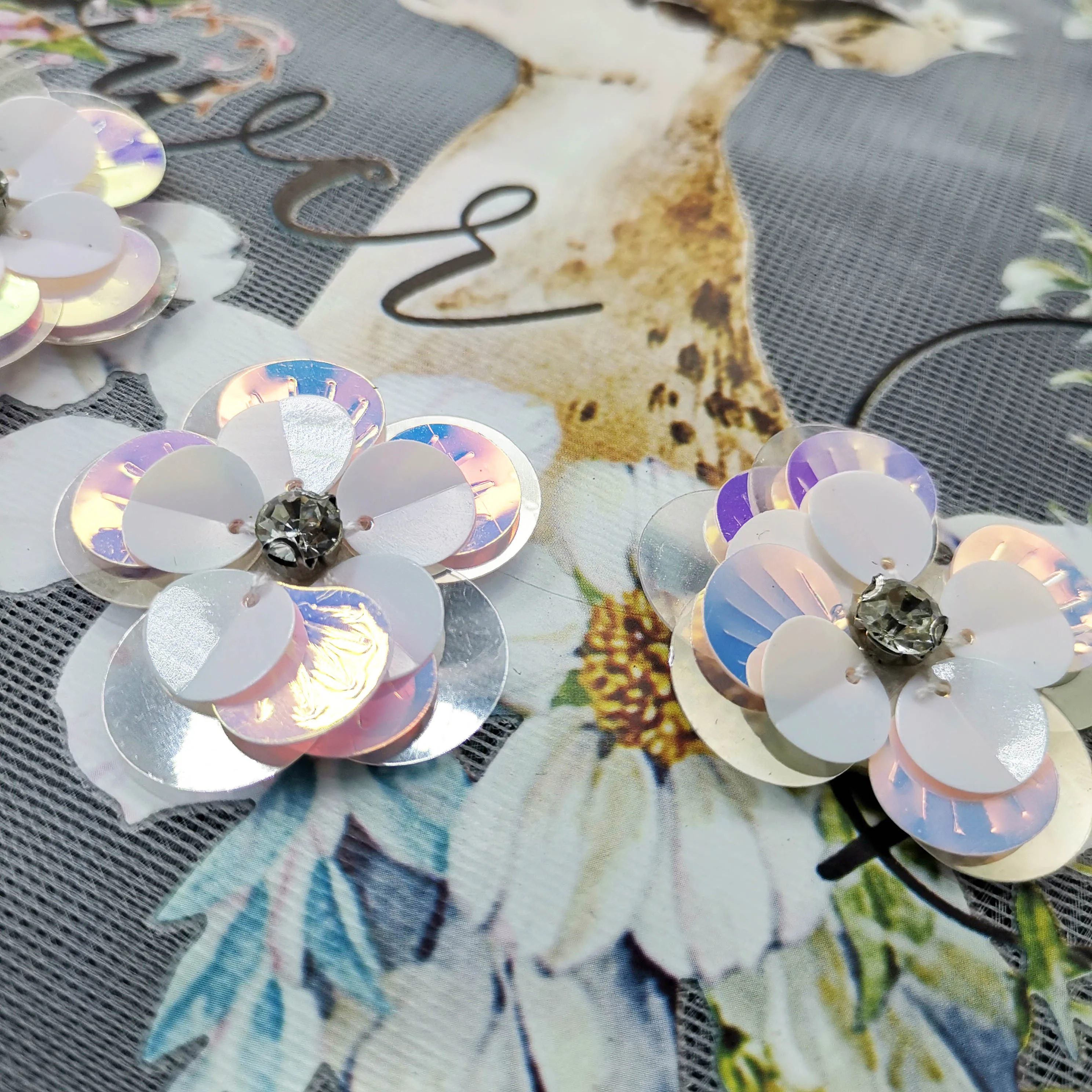 Вышитый бисером олень кружева патч аппликация передающий тепло орнамент одежда