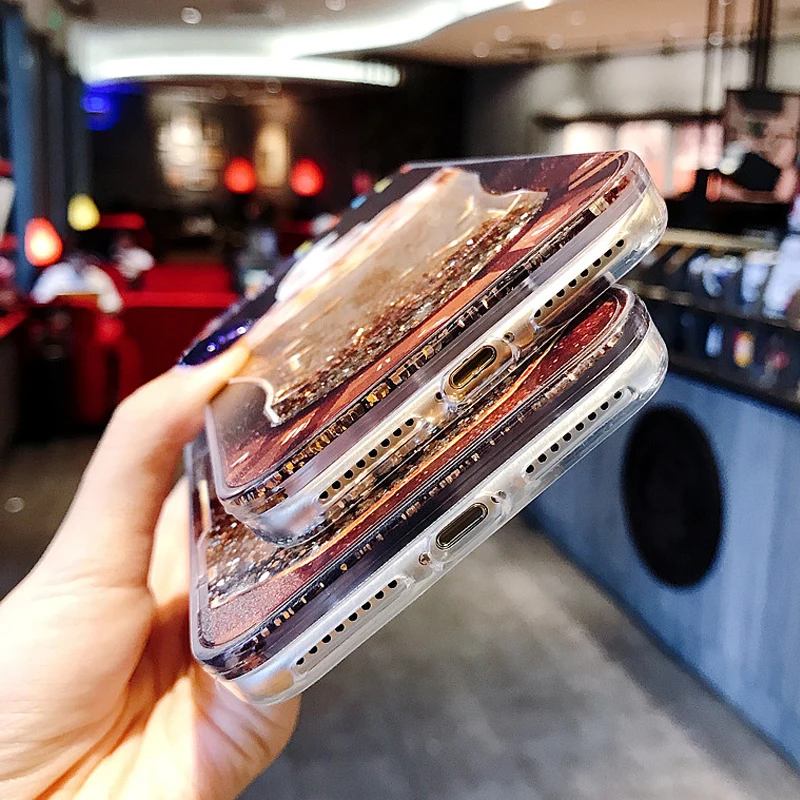 Мягкий ТПУ чехол для телефона с жидким блестками и зыбучим песком Xiaomi Redmi Mi 8 MIX 2S 5X